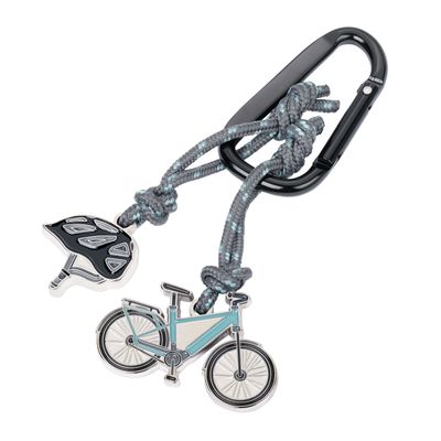 Cadeaux - Keyring with snap hook, 2 pendants: bicycle, helmet - TROIKA GERMANY