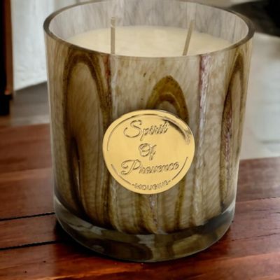 Candles - Black Fig & Sandalwood XL Scented Candle in blown glass 680 gr - SPIRIT OF PROVENCE
