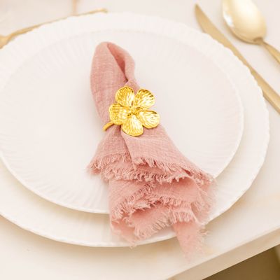 Decorative objects - GOLD FLOWER NAPKIN RINGS - SET OF 4 - AULICA PROM ORF DIFFUSION