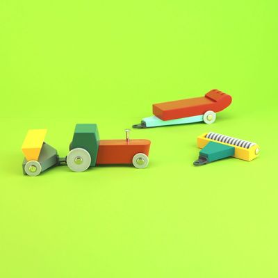 Jouets enfants - Duotone Car #7 - Tractor Set - IKONIC