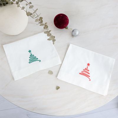 Cadeaux - Ensemble de 3 serviettes en piqué pour sapin de Noël - HYA CONCEPT STORE