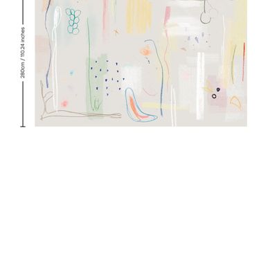 Other wall decoration - Scribbles Mural Panoramic Wallpaper - ALL THE FRUITS