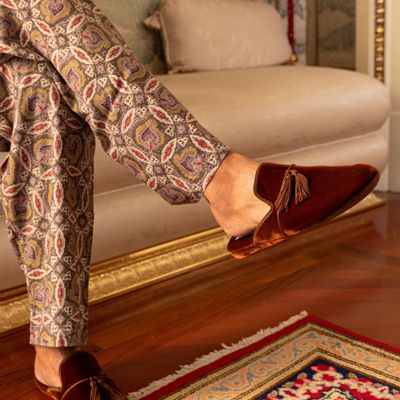 Homewear - Villa Handmade Velvet Slipper - Brown - VESTIERI