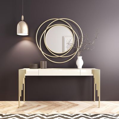 Mirrors - 60-80-100 cm round mirror with metal frame - FRANCO FURNITURE