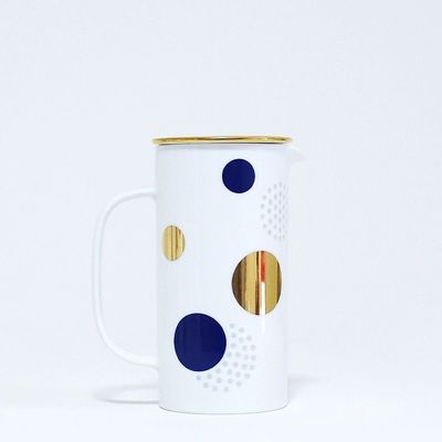 Ceramic - Modern Polka Dot Delight Short Pot Water Jug - THE ZHAI｜CHINESE CRAFTS CREATION