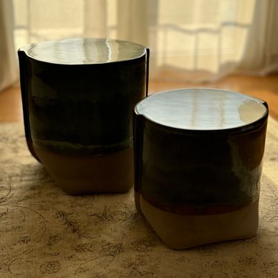 Coffee tables - STONEWARE COFFEE TABLE - LUNA COLLECTION - CLAIRE POUJOULA