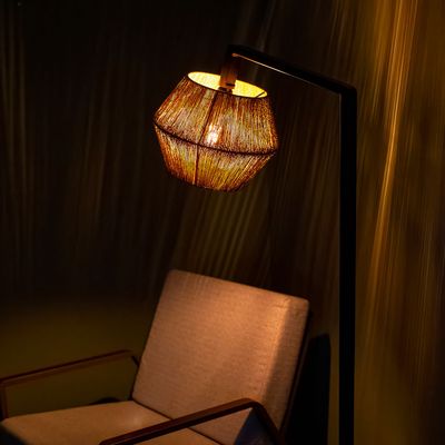 Floor lamps - Metal Craft Floor Lamp (Paper Rope) - FORADA HOME & STYLE