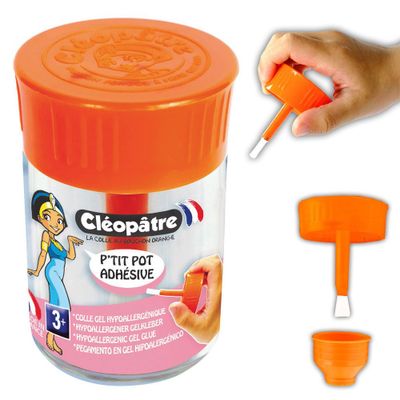 Children's arts and crafts - P'tit Pot Hypoallergenic transparent glue\"” Adhesive\” in 50gr - CLEOPATRE COLLES ET COULEURS