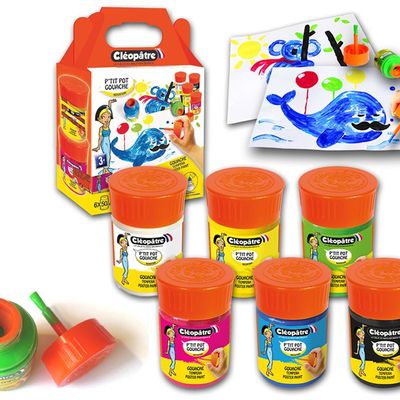 Children's arts and crafts - Set of 6 jars of 50ml Nefertari Gouache Paint - CLEOPATRE COLLES ET COULEURS