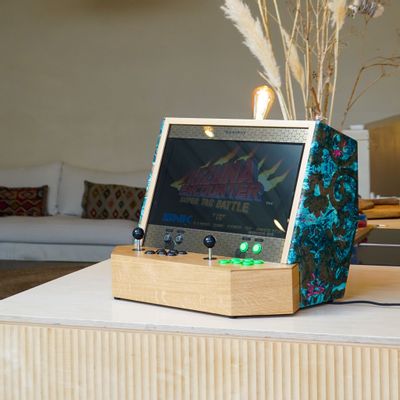 Decorative objects - SENSEI V2F "DIZZY": Luxury Arcade Machine, 5000+ Retro Games, Oak - MAISON ROSHI - LUXURY ENTERTAINMENT CABINETS