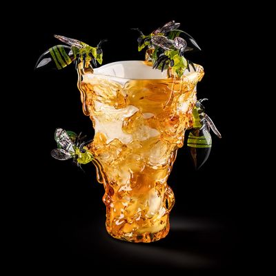 Vases - Honeycomb vase with 5 bees - ARTE DI MURANO