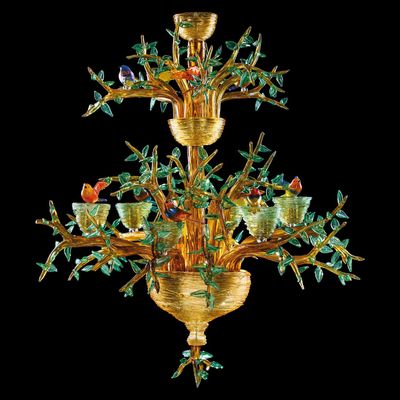 Plafonniers - Lustre avec des oiseaux - ARTE DI MURANO