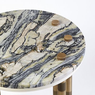 Game tables - Ipanema Brass Marble Side Table - DUISTT