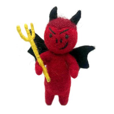 Other Christmas decorations - Red Devil with Pitch Fork - AMICA FELT EUROPE