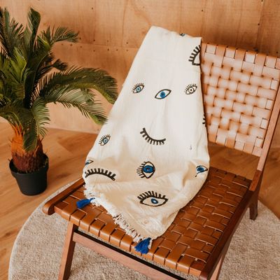 Paréos - COTTON BEACH TOWEL- GOT MY EYE ON YOU - PAMUKME