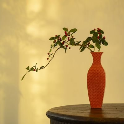 Vases - Vase à motifs élégant avec motif floral embossé complexe - THE ZHAI｜CHINESE CRAFTS CREATION