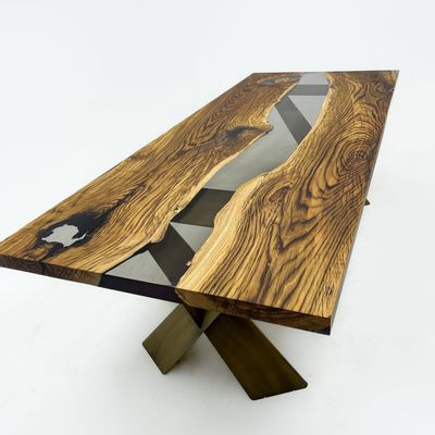 Kitchens furniture - Chestnut River Epoxy Resin Custom Dining Table / Kitchen Table - TINELLA WOOD