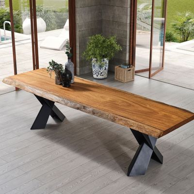 Dining Tables - Tropical Sapelle Wood For Outdoor & Indoor - Dining Table - TINELLA WOOD