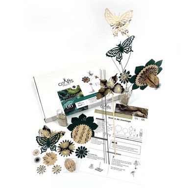 Caskets and boxes - Box 06/2 FLOWERS, 3 BUTTERFLIES (Prestige Collection) - ALEX HACKETT