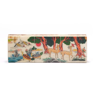 Stationery - Ten Longevity Symbols Patterned Hwagak Pen Case - KOREA HERITAGE AGENCY(KHA)