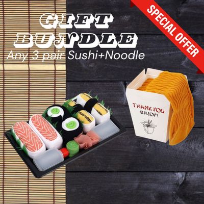 Cadeaux - Noodle +3 paires de  Sushi Ensemble de chaussettes paquet cadeau! - SOCKS + STUFF