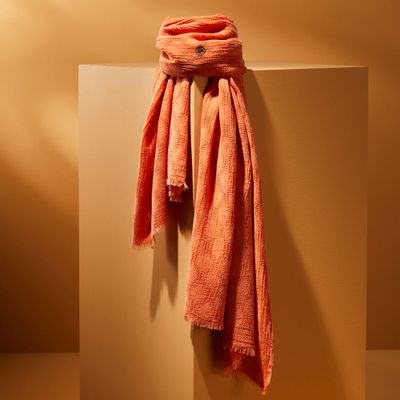 Scarves - MOJAVE ORANGE ORGANIC COTTON MEN'S SCARF - AV08 PARIS