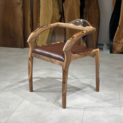 Meubles de cuisines  - Chaise moderne en bois - Chaise en résine époxy en noyer - TINELLA WOOD