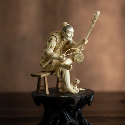 Sculptures, statuettes and miniatures - Hu player - Ivory statuette - TRESORIENT