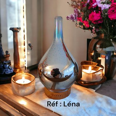 Diffuseurs de parfums - Diffuseur d’huiles essentielles Léna – Verre 24 cm, LED multicolore - FG IMPORTS