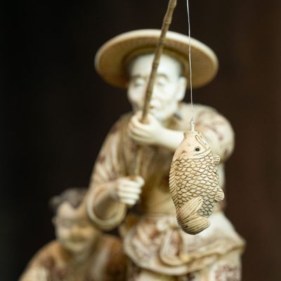 Sculptures, statuettes et miniatures - Statuette - Leçons de pêche - TRESORIENT