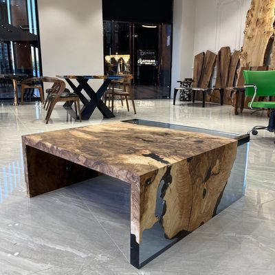 Coffee tables - Waterfall Epoxy Resin Coffee Table - Custom Wood Coffee Table - TINELLA WOOD