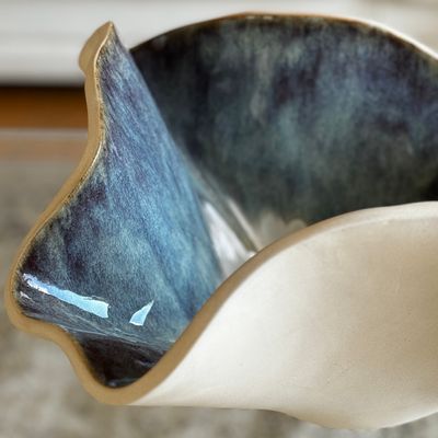 Ceramic - STONEWARE LARGE BOWL - INDIGO COLLECTION - DI VINCENZO POUJOULA