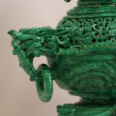 Pièces uniques - Brûle-parfum en malachite  - Fragrances - TRESORIENT