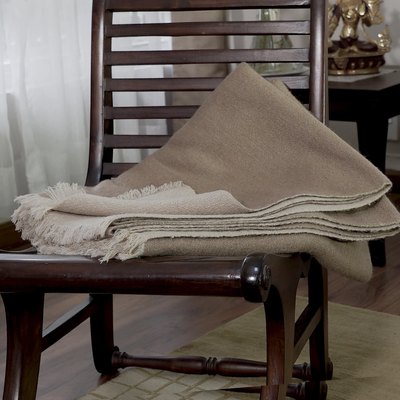 Throw blankets - Reversible Camel Hair Blanket - HIGHLAND PASHMINA