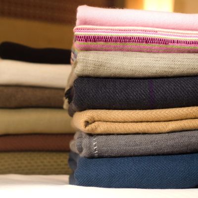 Plaids - Couverture rayée en cachemire - Artisanat Népal - HIGHLAND PASHMINA