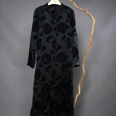 Apparel - Handmade Zhangzhou Satin Mulberry Silk Black Gown - THE ZHAI｜CHINESE CRAFTS CREATION