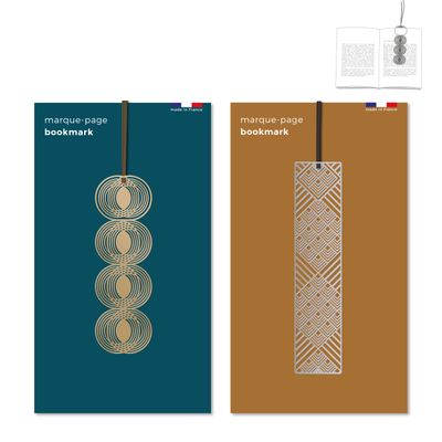 Stationery - Set of 6 graphic metal bookmarks - TOUT SIMPLEMENT,