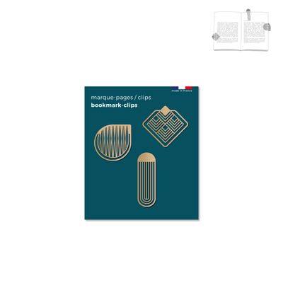Papeterie - Assortiment de 6 sets de 3 marque-pages clips graphiques - TOUT SIMPLEMENT,