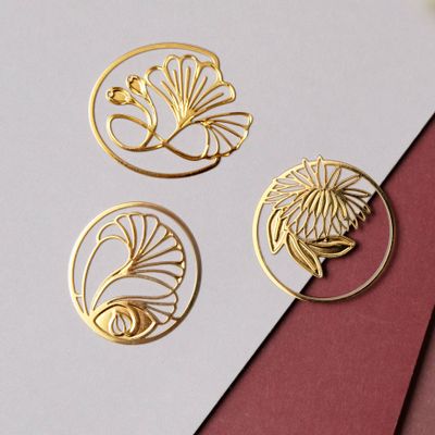 Papeterie - Assortiment de 6 sets de 3 marque-pages clips en métal - art nouveau - TOUT SIMPLEMENT,