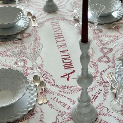 Table linen - AMOUR & BONHEUR Linen Tablecloths & Napkins - SUMMERILL AND BISHOP