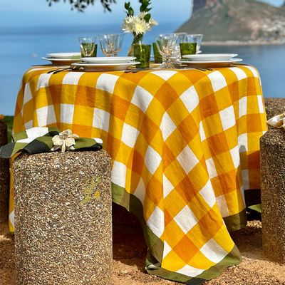 Table cloths - GINGHAM Linen tablecloths and napkins - SUMMERILL AND BISHOP