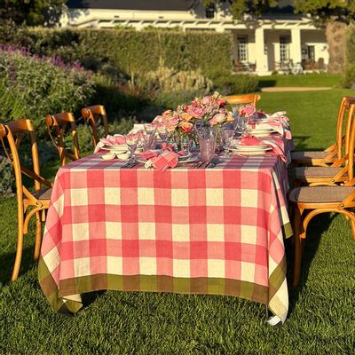 Table linen - GINGHAM Linen Tablecloths & Napkins - SUMMERILL AND BISHOP