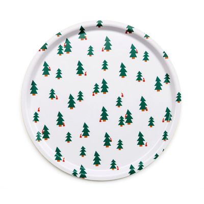 Christmas table settings - Christmas Forest Round Serving Tray - 38 cm - BLU KAT