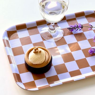 Trays - Caramel CHECKER Serving Tray - 27x20 cm - BLU KAT