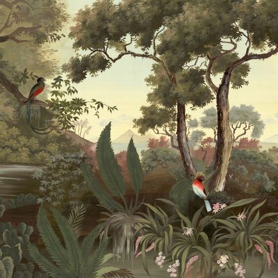 Wall panels - Panoramic wallpaper Les jardins d'Akarâ - ANANBÔ WALL MURAL