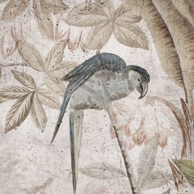 Papiers peints - Papier peint panoramique Le Jardin aux Oiseaux couleur sépia patinée - ANANBÔ WALL MURAL