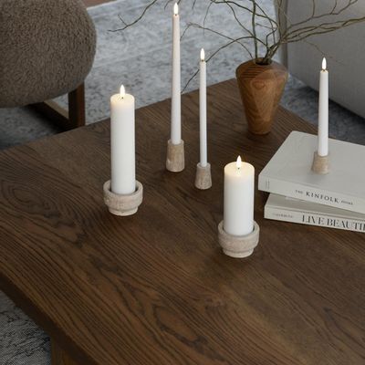 Candlesticks and candle holders - Travertine Candleholder - UYUNI LIGHTING