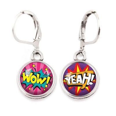 Accessoires enfants - Dormeuses Enfant Wow / Yeah - Argent - LES MINIS D'EMILIE