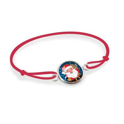 Accessoires enfants - Bracelet Cordon Enfant Père Noël - Argent - LES MINIS D'EMILIE