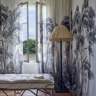 Curtains and window coverings - Black and White Pine and Cypress Wall Hanging - ANANBÔ